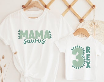 Three Rex 3rd Birthday Shirt: Dinosaur 3 Rex Matching Family Outfits