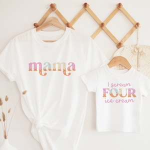 I Scream Four Ice Cream Birthday Shirt, Ice Cream 4th Birthday Shirt, 4th Birthday Outfit, Four Ever Sweet Birthday, Ice Cream Party