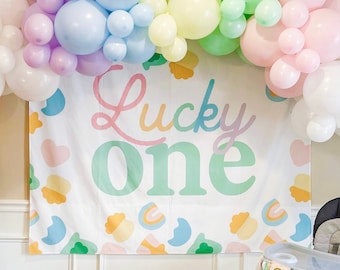 Lucky Charms Birthday Backdrop, St Patricks Day Birthday Banner, Lucky One Birthday Backdrop, First Birthday Decor, Lucky 1st Birthday Party