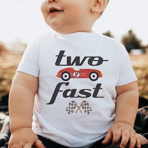 Two Fast Matching Family Birthday Shirts, 2nd Birthday, Race Car Birthday Shirt, 2nd Birthday Outfit, 2 Fast 2 Curious, Pit Crew, Red Car