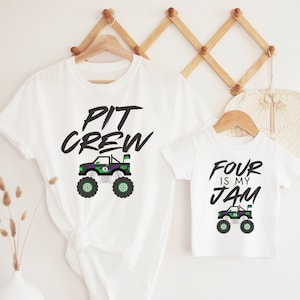 Monster Truck 4th Birthday Shirt: Matching Family Party Tee