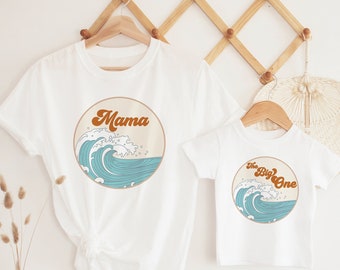 Surf Matching Family Birthday Shirts, Surf 1st Birthday Shirt, The Big One Shirt, Surfer Birthday Outfit, Maman et moi chemises, Catch A Wave