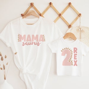 Two Rex Dinosaur Girl Birthday Shirts, 2nd Birthday Shirt, Matching Mommy and Me 2 Rex Birthday Shirts, Dinosaur Girl Boy Birthday Shirt