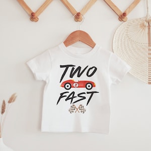 Two Fast Birthday Shirt: Race Car 2nd Birthday Tee