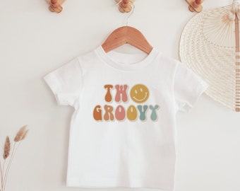 Two Groovy 2nd Birthday Shirt: Retro Hippie Toddler Tee