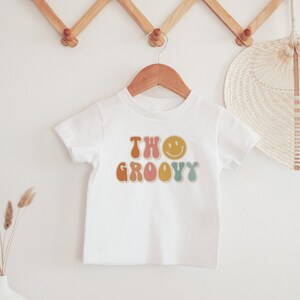 Two Groovy 2nd Birthday Shirt: Retro Hippie Toddler Tee