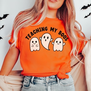 Halloween Teacher Shirt, Teaching My Boos Shirt, Spooky Teacher Shirt, Halloween Educator Tee, Gift for Teacher, Halloween Teacher Outfit