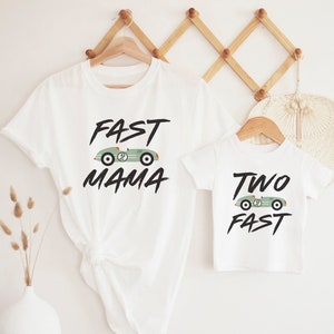 Two Fast Birthday Shirt: Race Car 2nd Birthday Party Tee