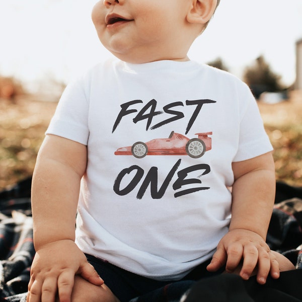 Fast One Race Car 1st Birthday Shirt Racing Matching Family Outfits