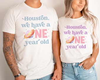 First Trip Around the Sun Shirt: 1st Birthday Outfit "Houston We Have A One Year Old"