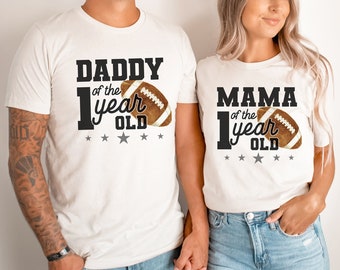 Football First Birthday Matching Family Shirts 1st Year Down Birthday Outfit 1st Down Football 1st Year Down Birthday Mommy and Me Shirt