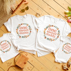 One Sweet Peach Matching Mommy and Me Shirts, One Sweet Peach Birthday Outfit, 1st Birthday Tee, Peach Birthday Party, Family Birthday Shirt