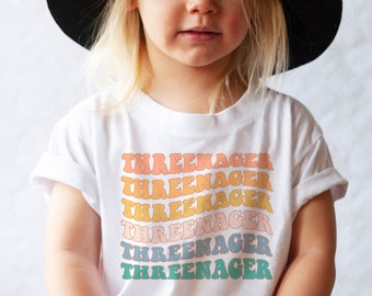Threenager Shirt: 3rd Birthday Toddler Girl Tee