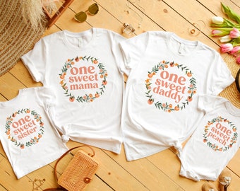 One Sweet Peach Matching Mommy and Me Shirts, One Sweet Peach Birthday Outfit, 1st Birthday Tee, Peach Birthday Party, Family Birthday Shirt