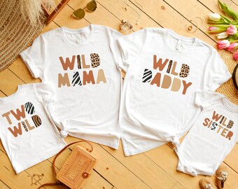 Two Wild Birthday Shirts: Matching Safari Family Zoo Party
