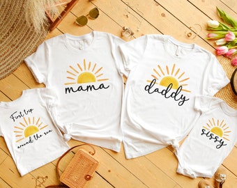 First Trip Around The Sun Birthday Shirt, Boho Sun Birthday, Matching Family Shirts, Mommy and Me Shirts, 1st Birthday Outfit, Sunshine Tee