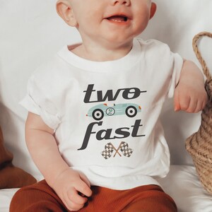 Two Fast Birthday Shirt: Race Car 2nd Birthday Tee