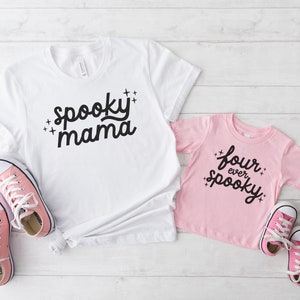 Halloween 4th Birthday Shirt Four Ever Spooky Birthday Shirt 4ever Spooky Girls Spooky Halloween Fourth Birthday Matching Family Tees Mommy