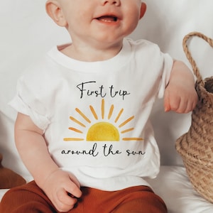 First Trip Around The Sun Birthday Shirt, Boho Sun Birthday, 1st Birthday Outfit, Sunshine Tee, 1st Birthday Shirt, Matching Family Birthday