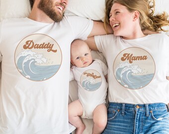 Surf 1st Birthday Family Shirts: Matching Surfing ‘The Big One’ Outfits