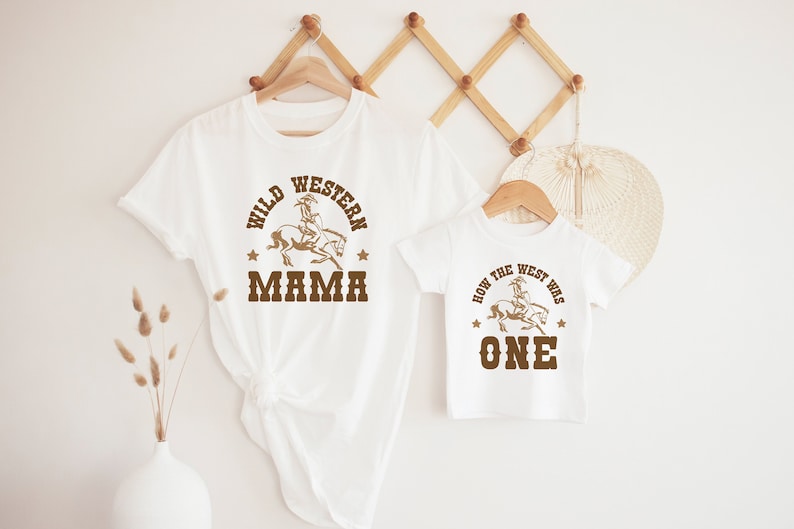 How The West Was One Birthday Shirts, Western Birthday Outfit, Cowboy 1st Birthday, Wild West Birthday, Matching Family Shirts, Mommy and Me image 1