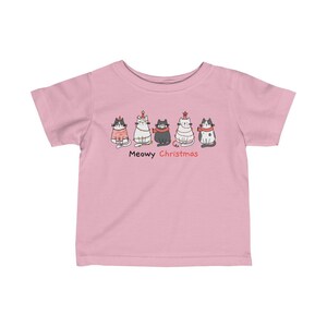 Meowy Christmas Cat Shirt: Retro Holiday Tee for Kids image 3