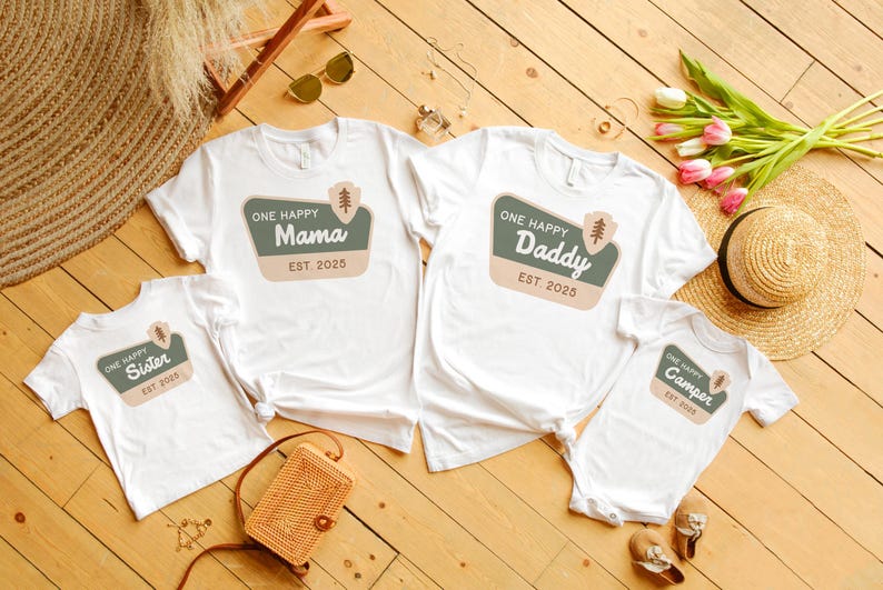 One Happy Camper Birthday Matching Family Shirts: Camping 1st Birthday Outfit, National Parks image 4
