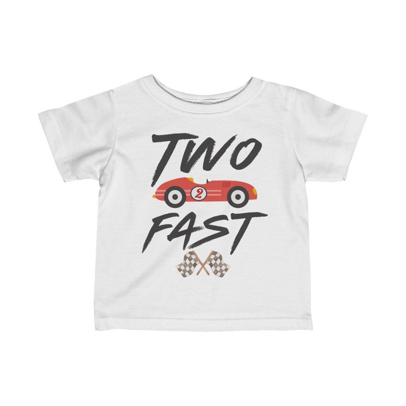 Two Fast Birthday Shirt: Race Car 2nd Birthday Tee image 2