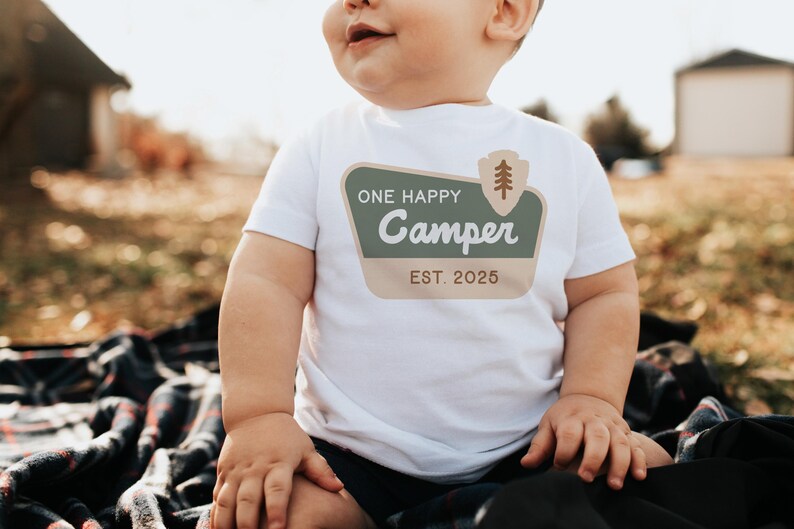 One Happy Camper Birthday Matching Family Shirts: Camping 1st Birthday Outfit, National Parks image 2