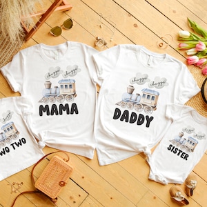 Train Matching Family Birthday Shirts, Chugga Chugga Two Two Birthday Shirt, Choo Choo I'm 2 Birthday, 2nd Birthday Tee, Mommy and Me Shirts