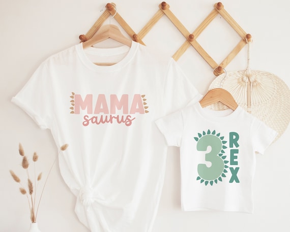 Three Rex Birthday Matching Family Shirts, Dinosaur 3 Rex 3rd Third Party Outfits