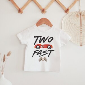 Two Fast Birthday Shirt: Race Car 2nd Birthday Tee image 4