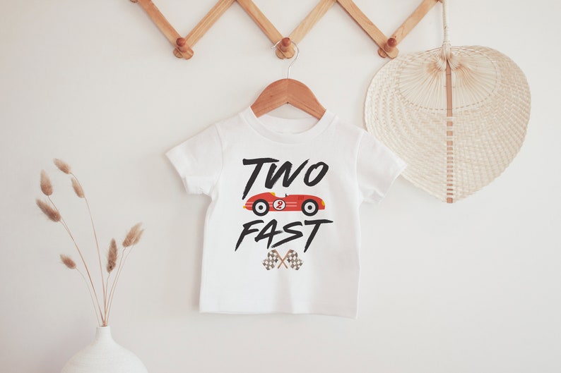 Two Fast Birthday Shirt: Race Car 2nd Birthday Tee image 4