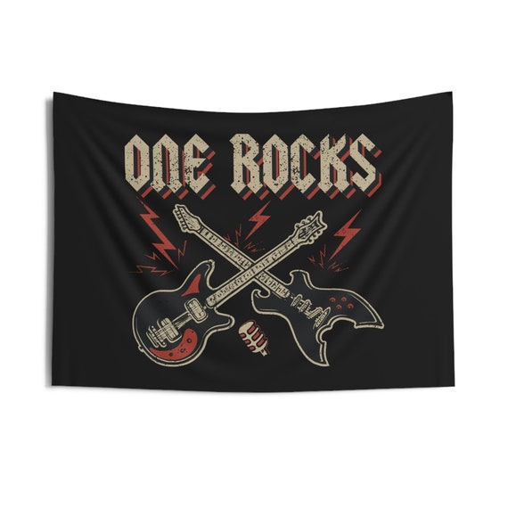Rock and Roll 1st Birthday Backdrop: Rockin' One Rocks Another One