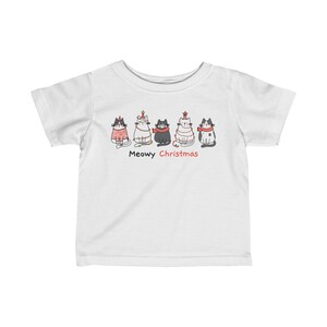 Meowy Christmas Cat Shirt: Retro Holiday Tee for Kids image 4