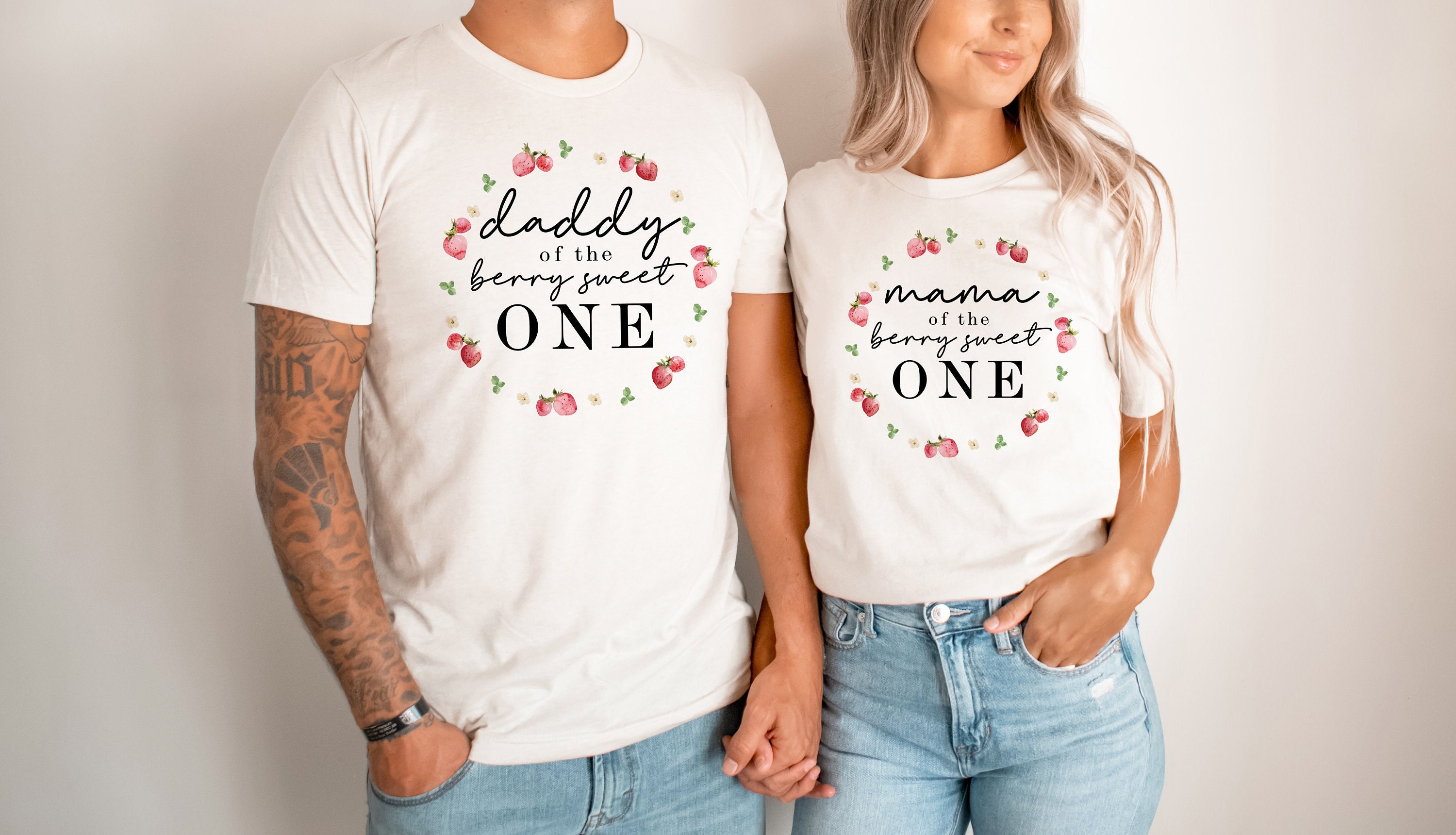 Berry Sweet One Birthday Matching Family Shirts, Strawberry 1st Birthday Outfit