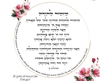 Hebrew photo block, wooden blocks Jewish GIFT Mizmor Letoda מזמור לתודה