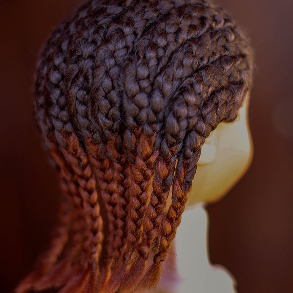 Fully root braided custom yarn wig for BJD 1/8 1/6 1/4 1/3 Barbi Monstr High Blyth Yelume Popvy Sister