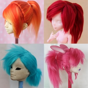 Ponytail Custom Yarn wig for BJD 1/8 1/6 1/4 1/3 Barbi Monstr High Blyth Yelume Popvy Sister