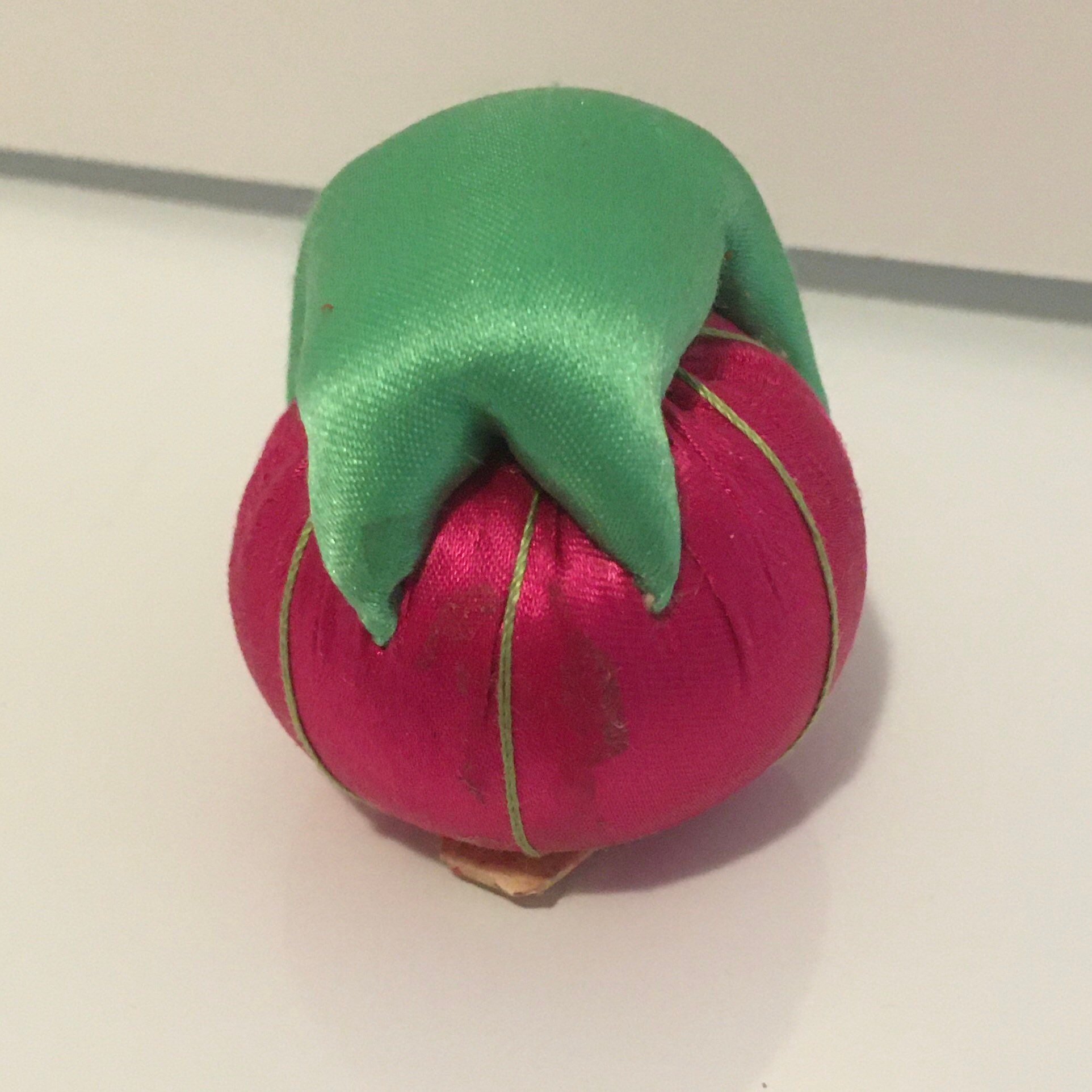 Vintage Pin Cushion / Handmade Pin Cushion / Satin Fabric / Etsy