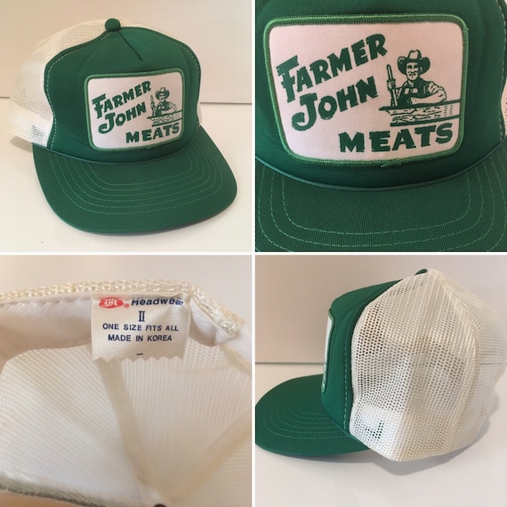 Vintage Farmer John Meats Trucker Hat Mesh Snapbac