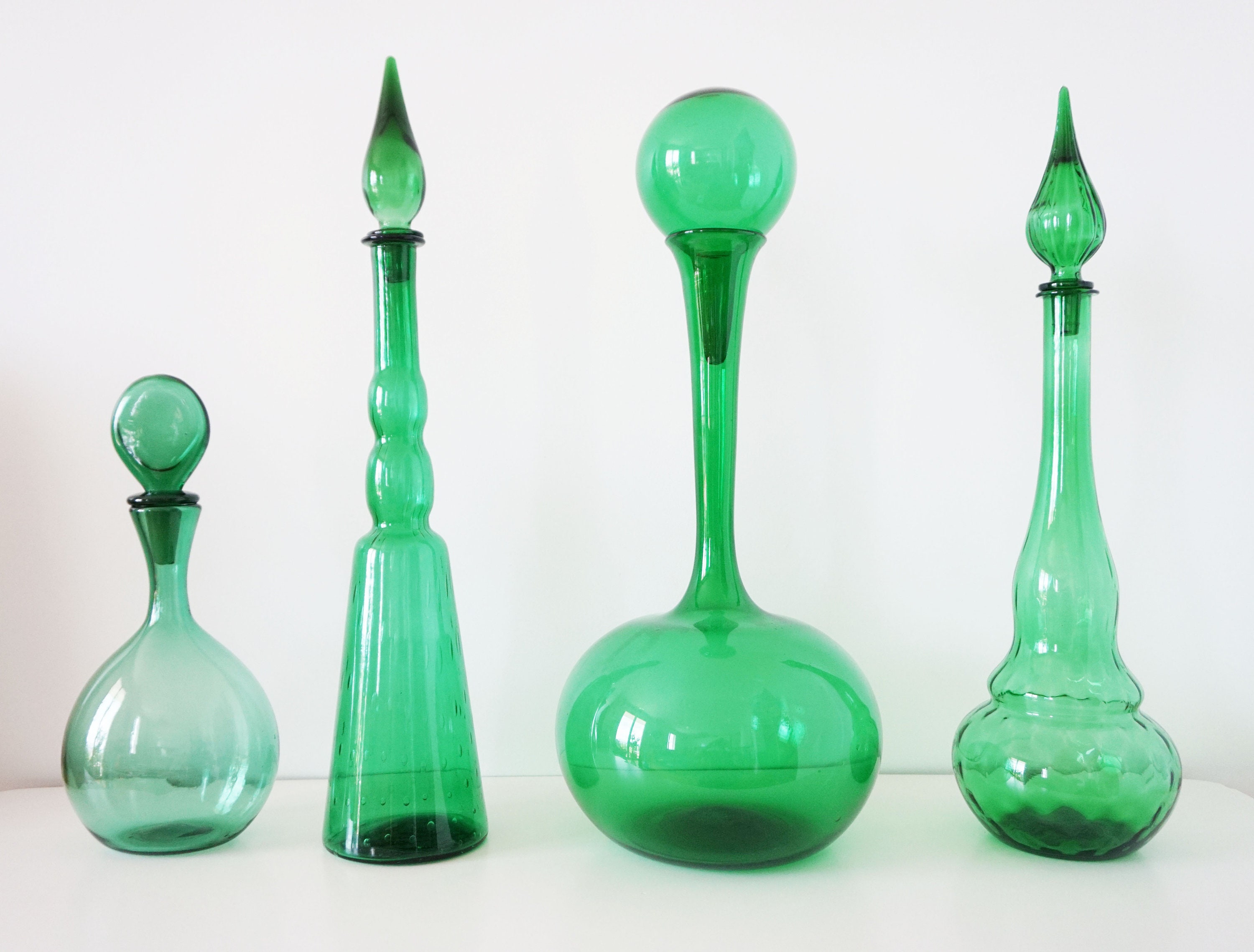 Vintage Italian Glassware Bottles or Decanters Made of Empoli Etsy UK