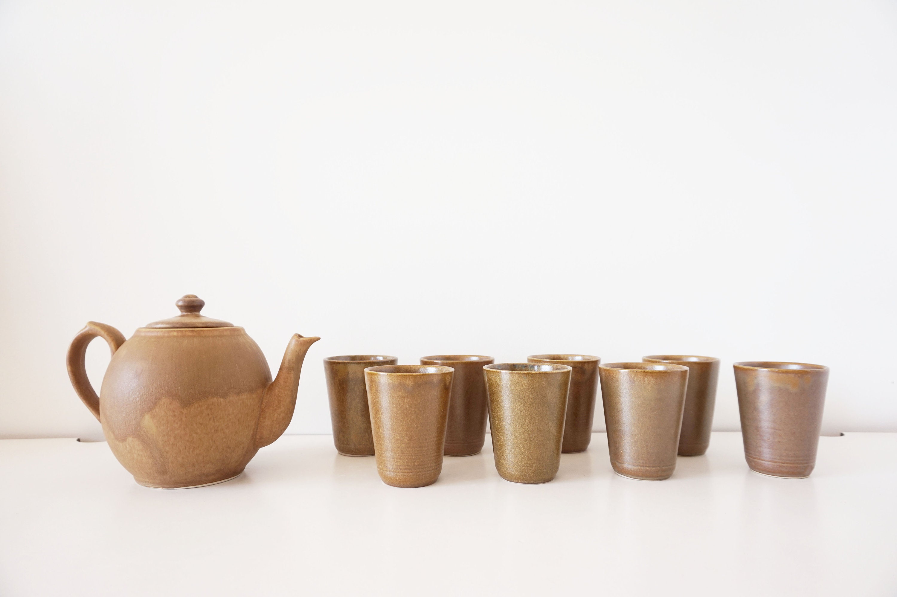 Service en Grès Carafe et Verres Vintage