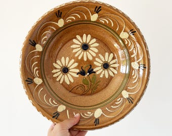 Large terracotta dish Alsace 1960