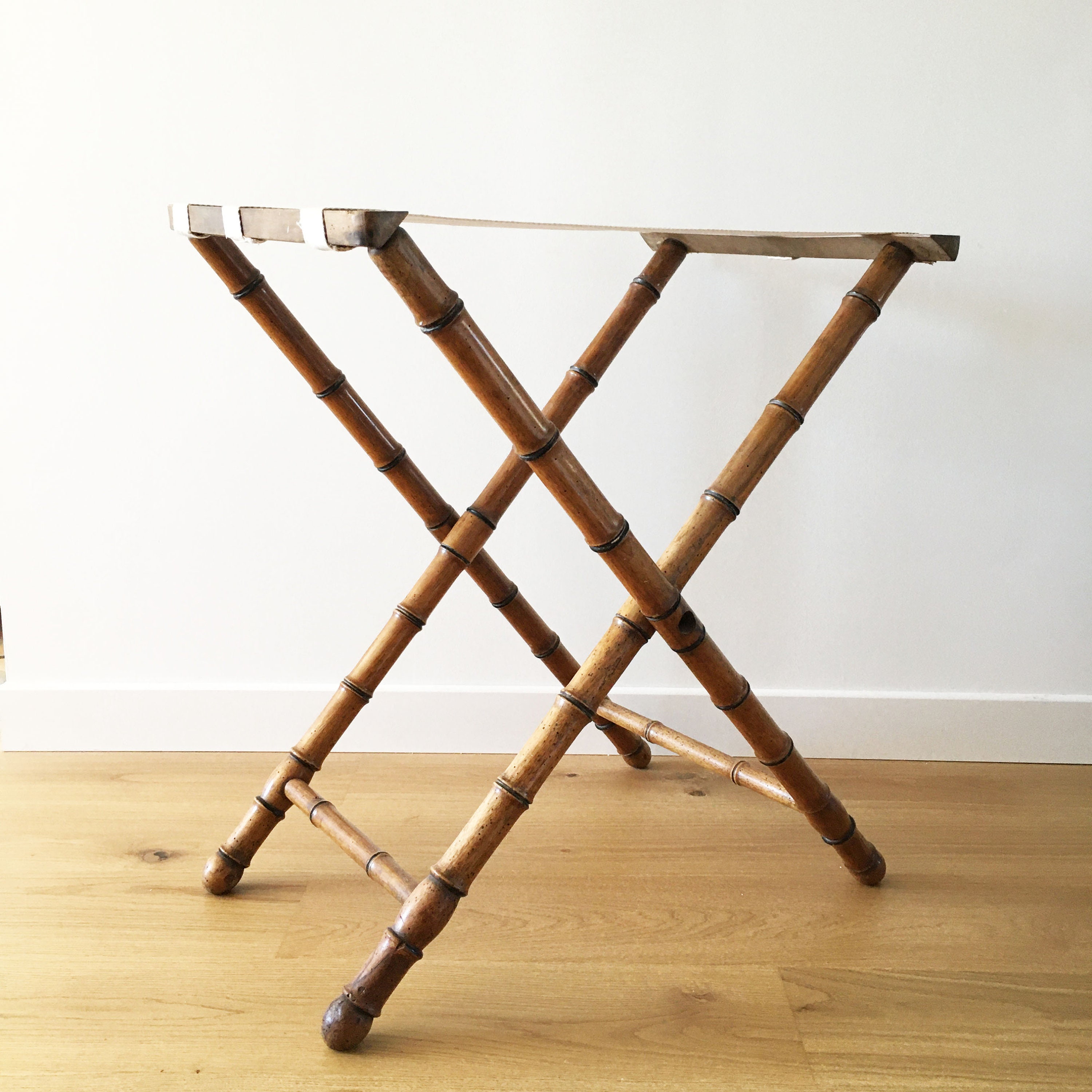 Table vintage bamboo folding trestle