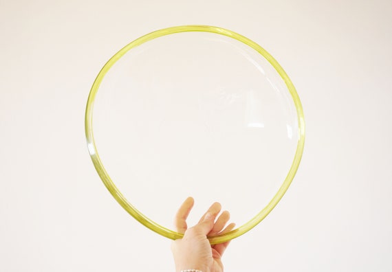 Large vintage yellow-edged glass bowl