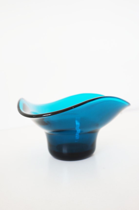 Vintage blue glass empty pocket