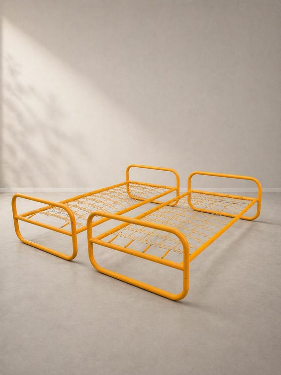 Pair of metal beds, Marc Berthier collection, Twenty Tube, 1972