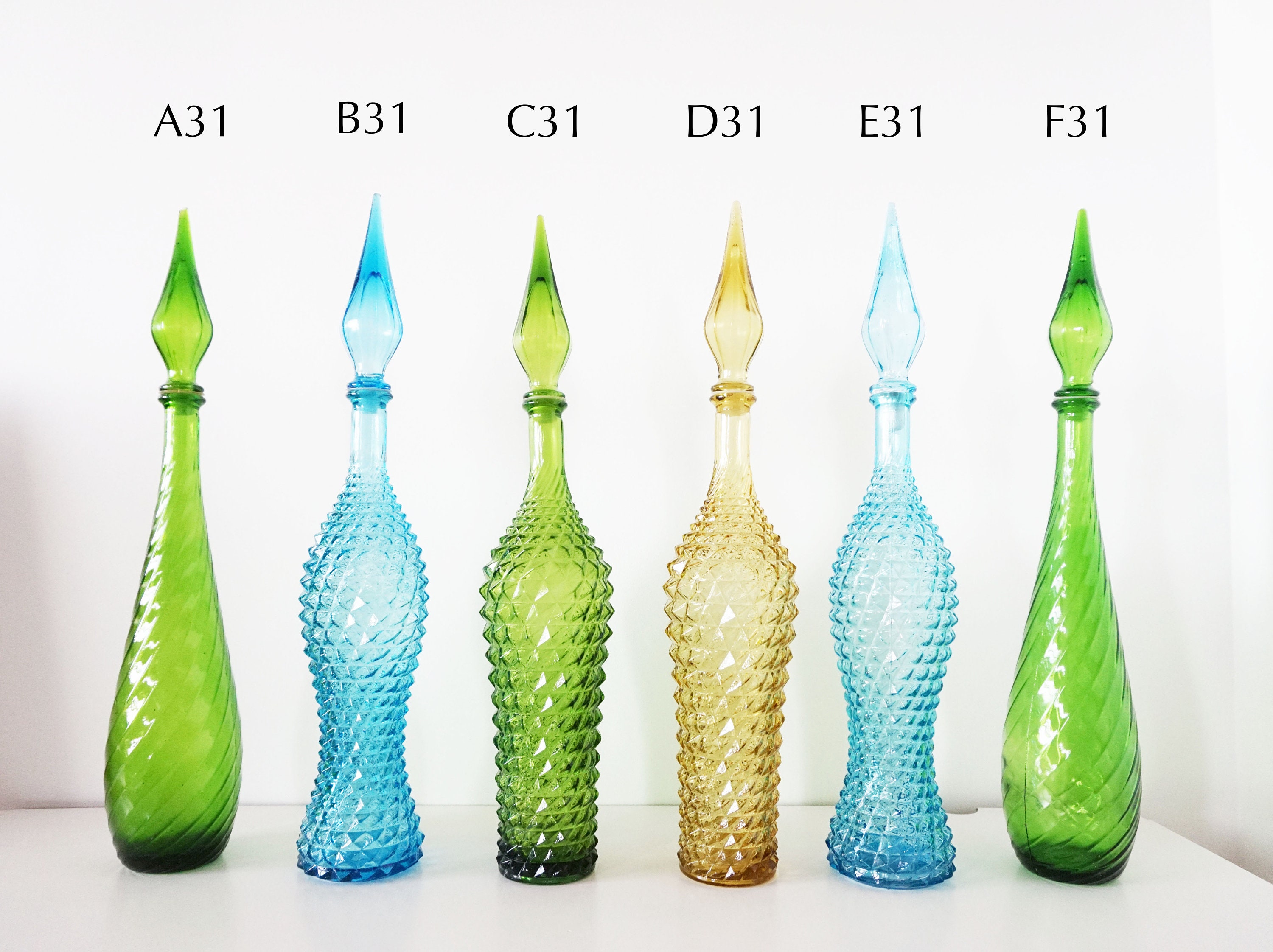 Verrerie Bouteille Carafe Italienne Empoli Vintage