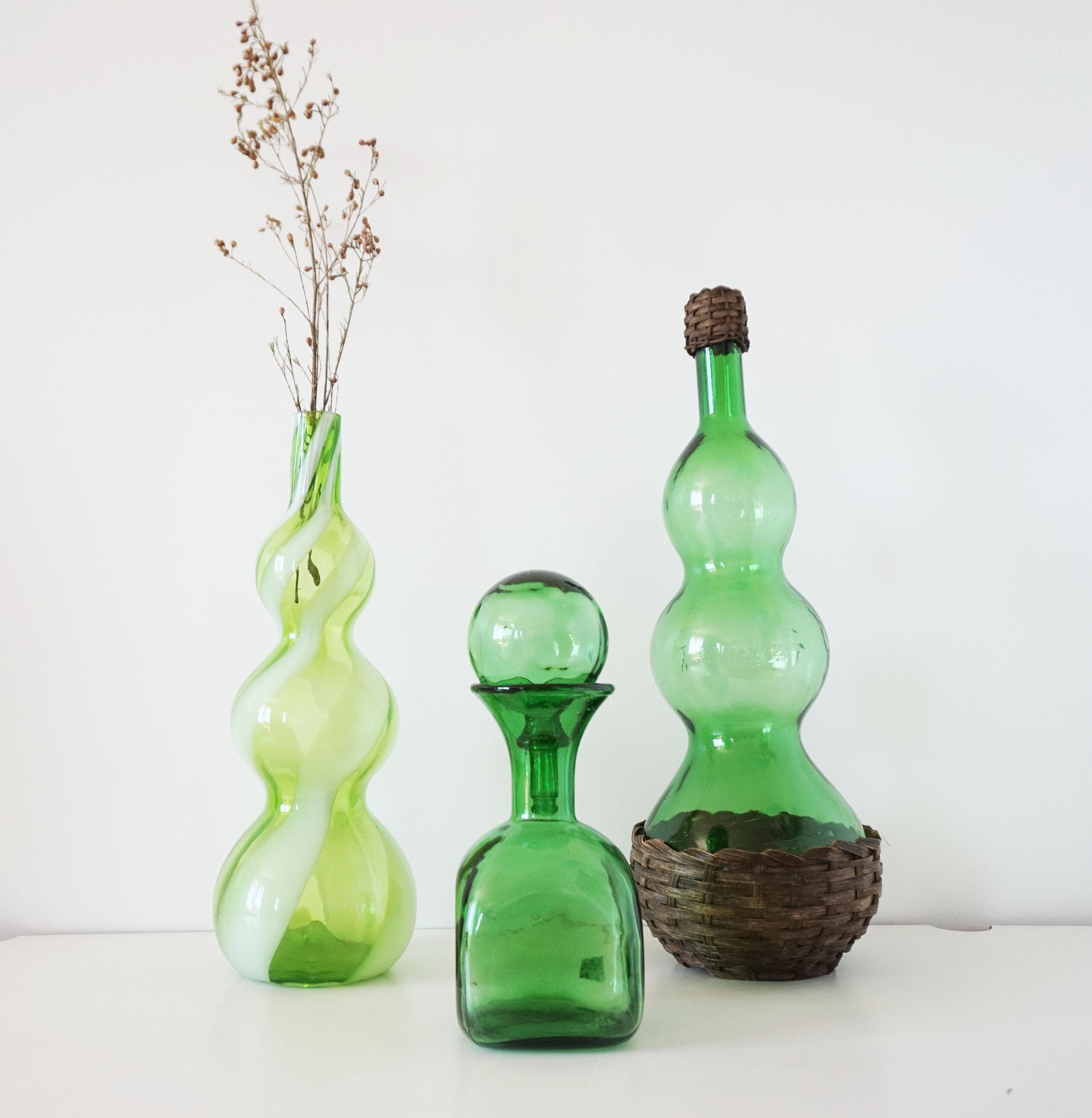 Grande Bouteille Verre Soufflé Italien Contessa